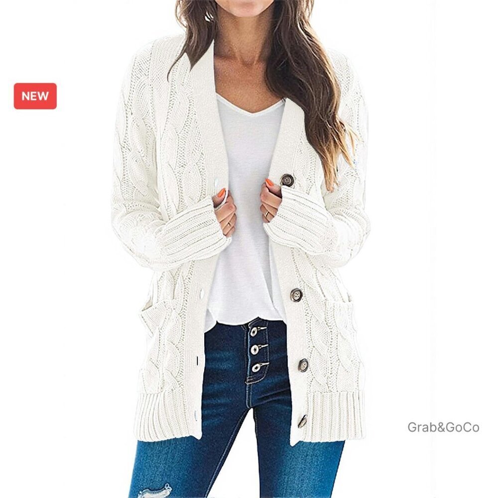 Cable Knit Open Front Cardigan Cozy Oversized Chic Fall Layering Piece